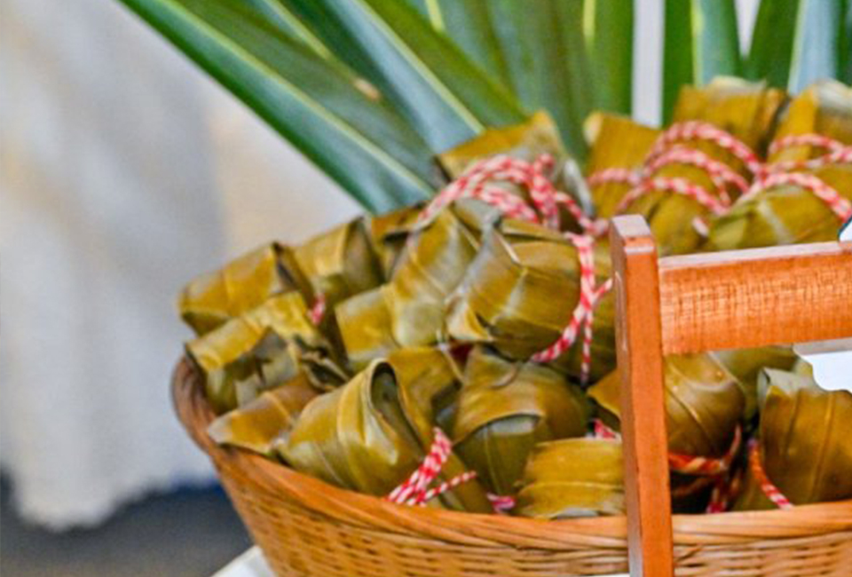 Zongzi Wrapped in Coconut Leaves